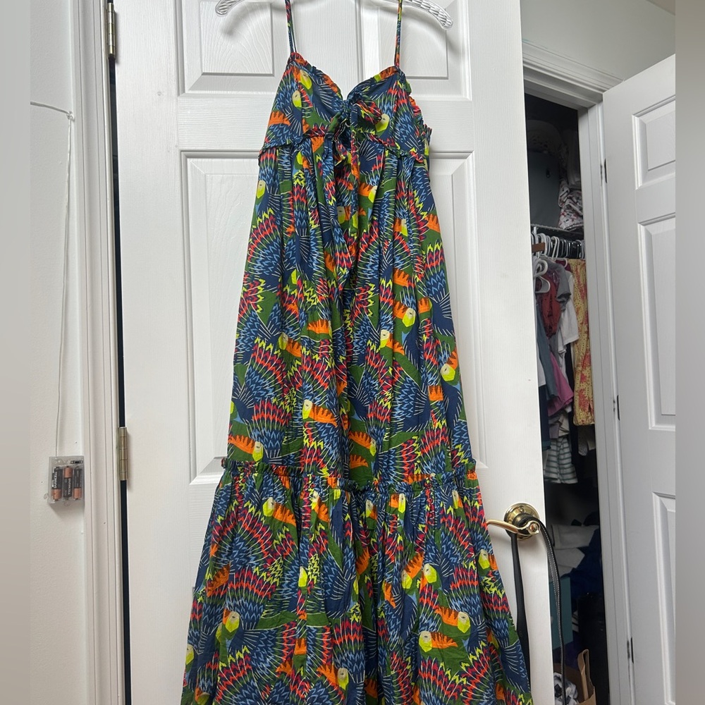 Farm Rio maxi strapless tropical dress
